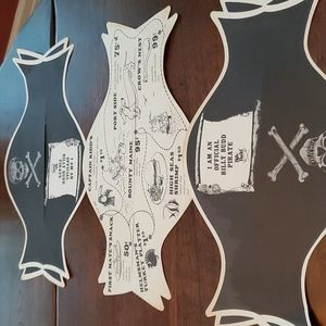 Rare - Three Vintage 1960's Billy Budd Restaurant Kids Menu Paper Pirate Hats